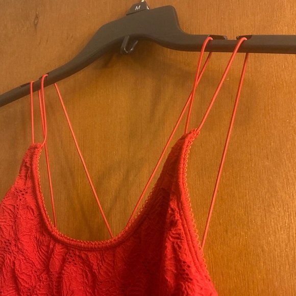 Fabletics Red Textured Bodysuit - Picture 3 of 7